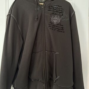 American Rag Black Bomber Jacket with Ribbed Cuffs